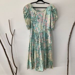 SOLD ❌ Vintage Alfred Angelo 100% Cotton 80s Dress Floral Garden Church